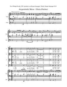 Atzgersdorfer Messe: Nr.4 Gloria (Gesamtpartitur) by Roman Jungegger