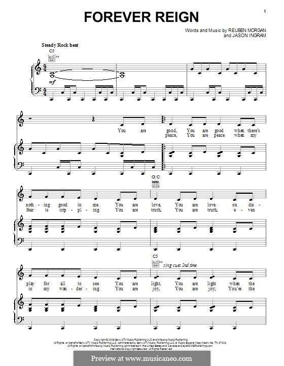 Forever Reign (Hillsong United): Для голоса и фортепиано (или гитары) by Jason David Ingram, Reuben Morgan