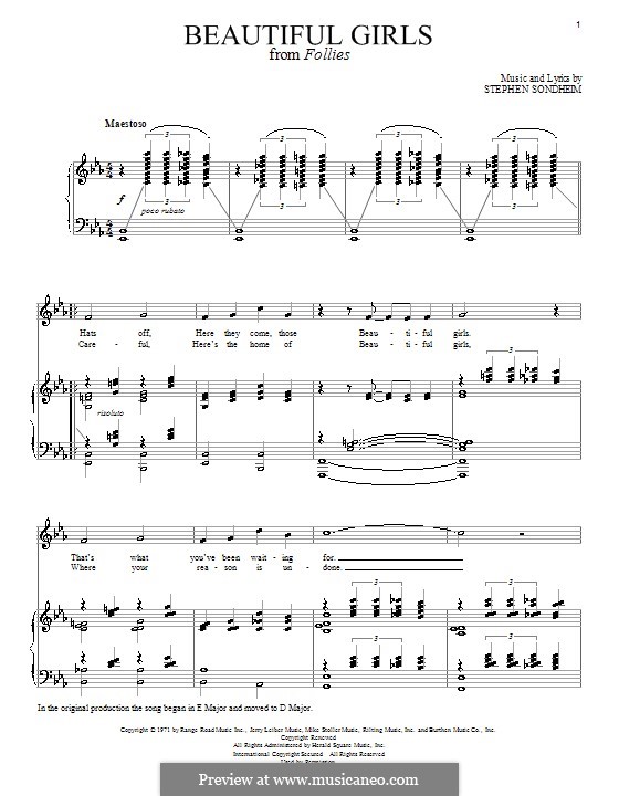 Beautiful Girls: Для голоса и фортепиано by Stephen Sondheim