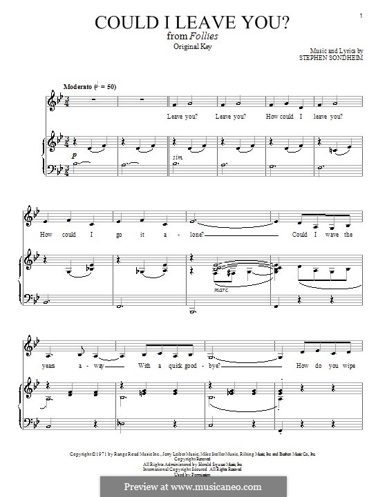 Could I Leave You?: Для голоса и фортепиано by Stephen Sondheim