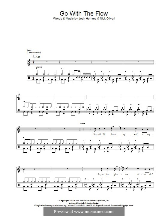 Go with the Flow (Queens of the Stone Age): For percussion by Joshua Homme, Nick Oliveri