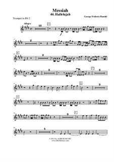 No.44 Аллилуйя: Труба in B 2 (транспонированная партия) by Георг Фридрих Гендель