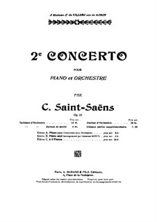 Концерт для фортепиано с оркестром No.2 соль минор, Op.22: Партитура by Камиль Сен-Санс