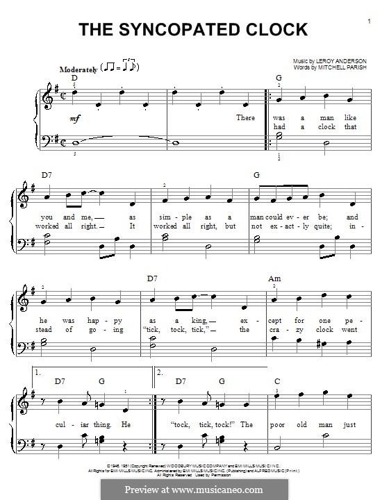 The Syncopated Clock: Для фортепиано by Лерой Андерсон
