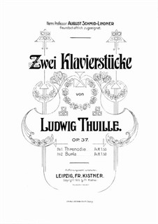 Zwei Klavierstücke. Burla, Op.37 No.2: Zwei Klavierstücke. Burla by Людвиг Тюйе