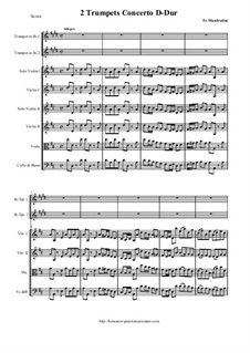 Double Trumpet Concerto in D Major: Score and all parts by Франческо Онофрио Манфредини