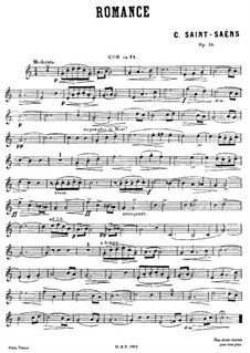 Романс для валторны (или виолончели) с оркестром, Op.36: Версия для валторны (или виолончели) и фортепиано by Камиль Сен-Санс