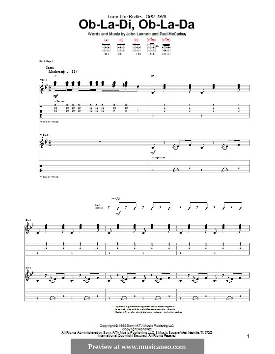 Instrumental version: Для гитары с табулатурой by John Lennon, Paul McCartney