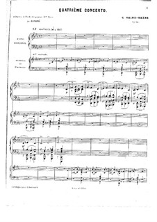 Концерт для фортепиано с оркестром No.4 до минор, Op.44: Версия для двух фортепиано в четыре руки by Камиль Сен-Санс