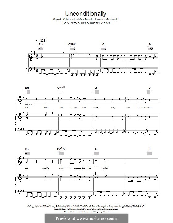 Unconditionally: Для голоса и фортепиано (или гитары) by Katy Perry, Lukas Gottwald, Max Martin, Henry Russell Walter