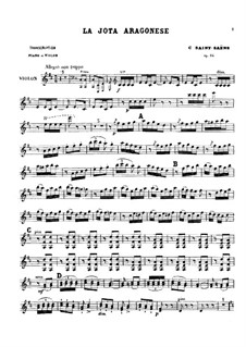 Арагонская хота, Op.64: Для скрипки и фортепиано by Камиль Сен-Санс
