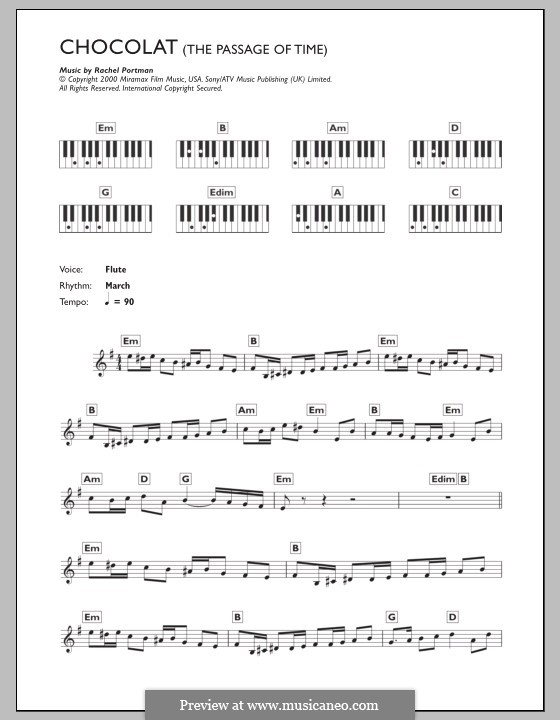 Passage of Time (from Chocolat): Для клавишного инструмента by Rachel Portman