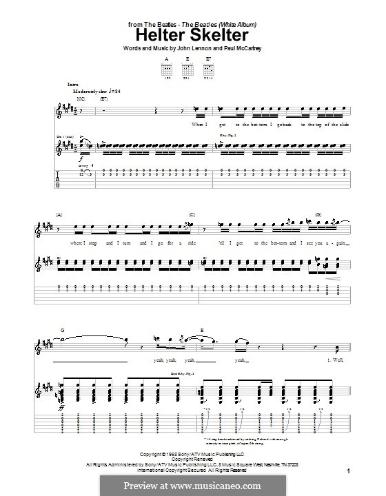 Helter Skelter (The Beatles): Для гитары с табулатурой by John Lennon, Paul McCartney