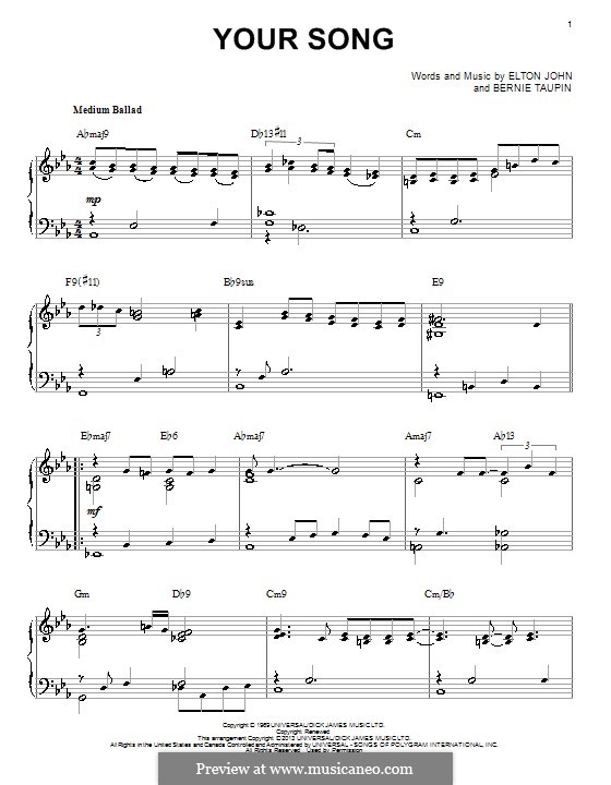 Your Song: Для фортепиано by Elton John