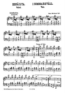 Summer Evening Waltz, Op.1: Для фортепиано by Оскар Мериканто
