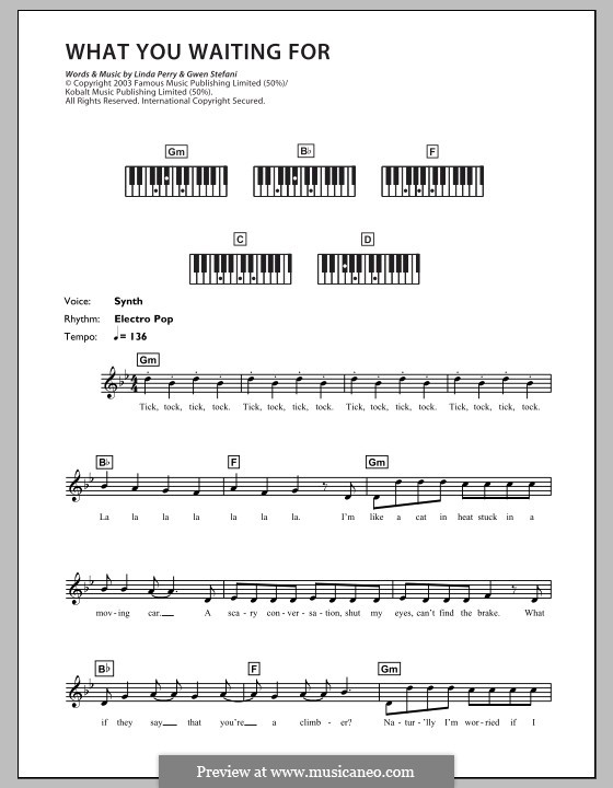 What You Waiting for?: Для клавишного инструмента by Gwen Stefani, Linda Perry