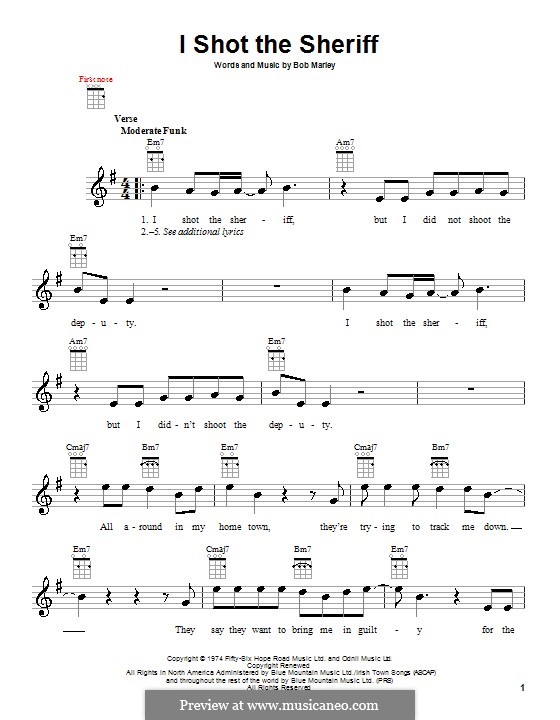 I Shot the Sheriff: Для укулеле by Bob Marley