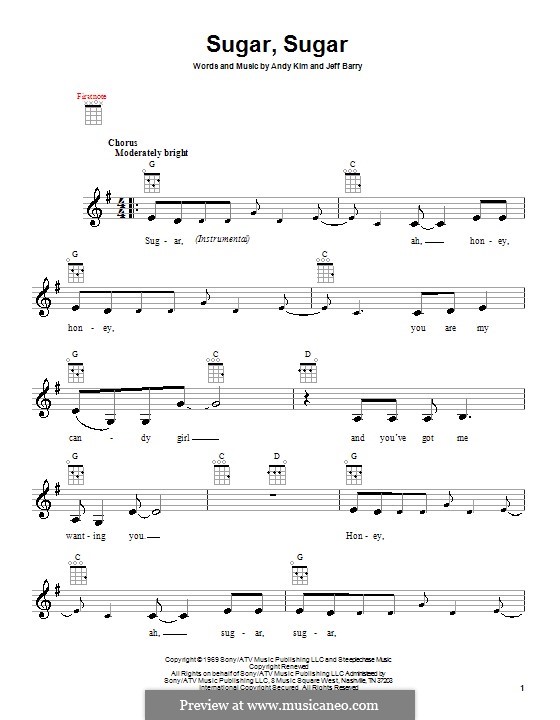 Sugar, Sugar (The Archies): Для укулеле by Andy Kim, Jeff Barry