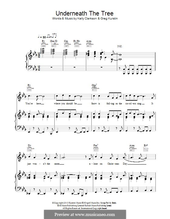 Underneath the Tree: Для голоса и фортепиано (или гитары) by Greg Kurstin, Kelly Clarkson