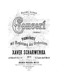 Концерт для фортепиано с оркестром No.1 си-бемоль минор, Op.32: Для двух фортепиано в 4 руки by Ксавьер Шарвенка