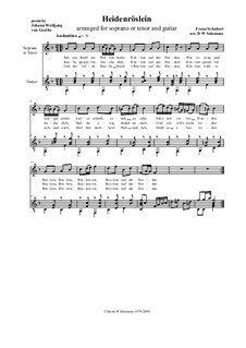 Дикая роза, D.257 Op.3 No.3: For soprano or tenor and easy guitar accompaniment by Франц Шуберт