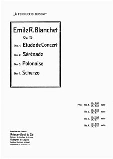 Quatre Pièces, Op.15: No.1 Etude de Concert by Эмиль Бланше