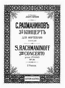 Концерт для фортепиано с оркестром No.3 ре минор, Op.30: Версия для двух фортепиано в четыре руки by Сергей Рахманинов