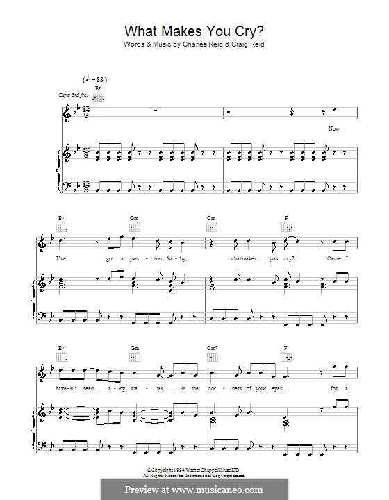 What Makes You Cry (The Proclaimers): Для голоса и фортепиано (или гитары) by Charles Reid, Craig Reid