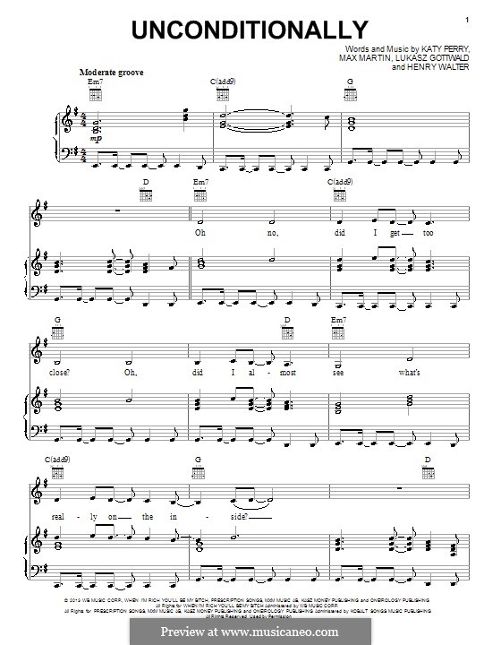 Unconditionally: Для голоса и фортепиано (или гитары) by Katy Perry, Lukas Gottwald, Max Martin, Henry Russell Walter