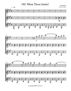 Oh! When Those Saints!: For trio guitars - score and parts by folklore