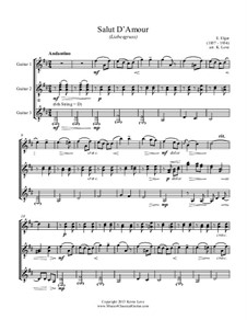 Любовное приветствие, Op.12: For trio guitars – score and parts by Эдуард Элгар