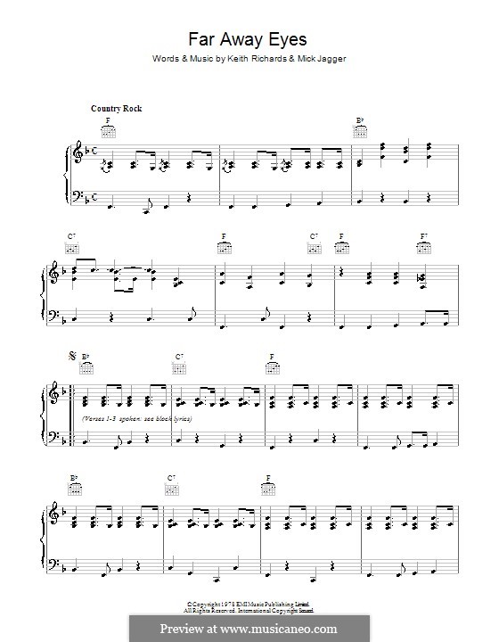 Far Away Eyes (The Rolling Stones): Для голоса и фортепиано (или гитары) by Keith Richards, Mick Jagger