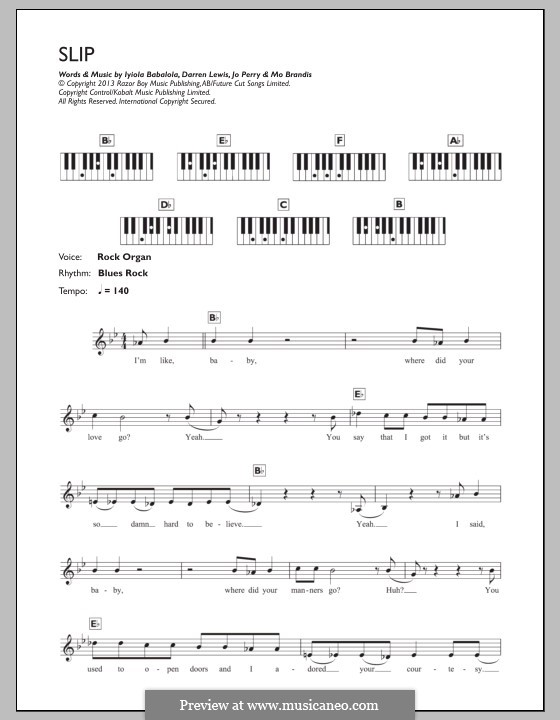 Slip (Stooshe): Для клавишного инструмента by Darren Lewis, Iyiola Babalola, Jo Perry