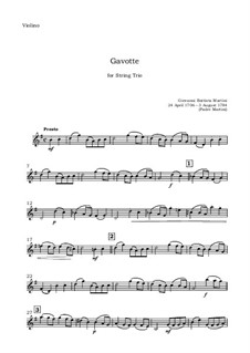 Гавот: Для струнного трио - партия скрипки by Джованни Баттиста Мартини