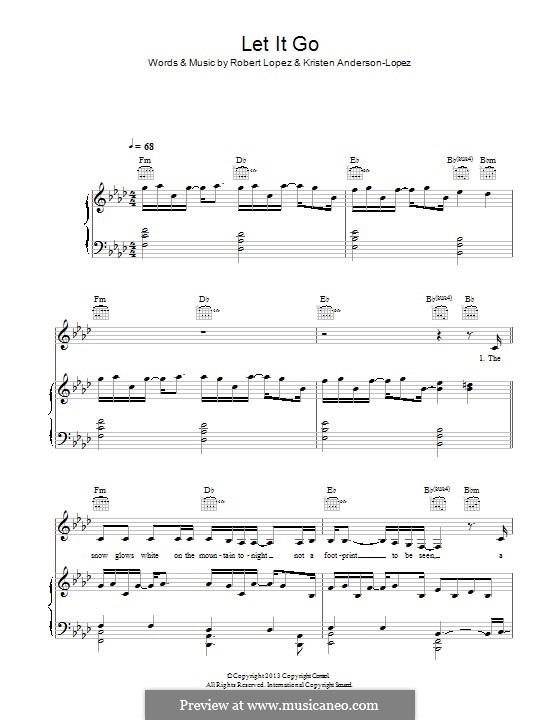 Vocal version: Для голоса и фортепиано (или гитары) by Robert Lopez, Kristen Anderson-Lopez