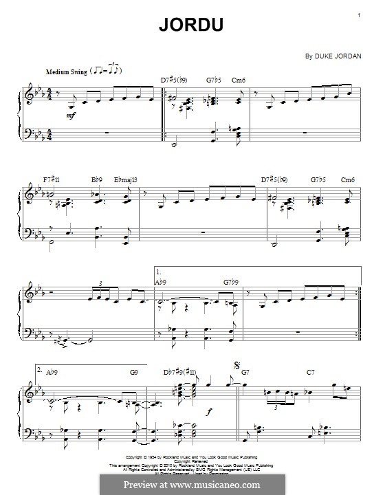 Jordu: Для фортепиано by Duke Jordan
