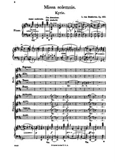 Missa Solemnis, Op.123: Кирие, клавир с вокальными партиями by Людвиг ван Бетховен