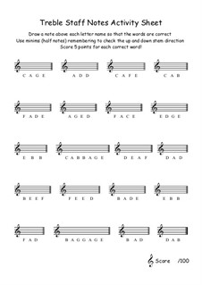 Treble Staff Drawing Notes Activity Sheet 7: Treble Staff Drawing Notes Activity Sheet 7 by Yvonne Johnson