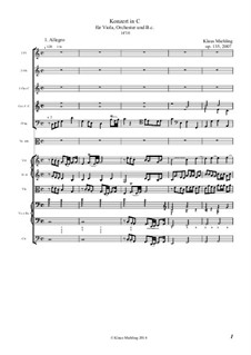 Konzert in C für Viola, Orchester und B.c., Op.135: Konzert in C für Viola, Orchester und B.c. by Klaus Miehling