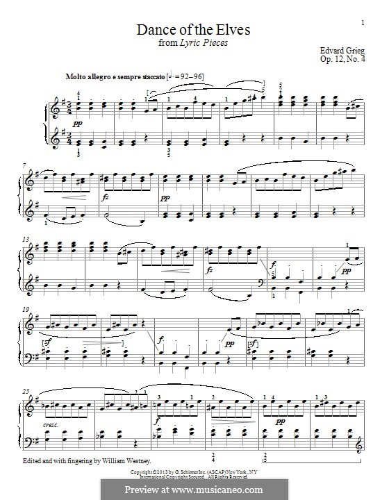 Лирические пьесы, Op.12: No.4 Танец эльфов by Эдвард Григ