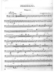 Серенада No.1 ре мажор, Op.11: Партия литавр by Иоганнес Брамс