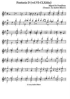 Fantasia D (vol.VI - CLXiiiia): Fantasia D (vol.VI - CLXiiiia) by Miguel de Fuenllana