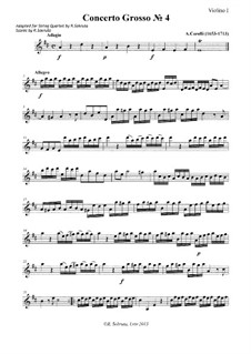Кончерто гроссо No.4: Для струнного квартета - партии by Арканджело Корелли