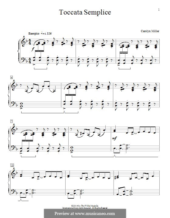 Toccata Semplice: Для фортепиано by Carolyn Miller
