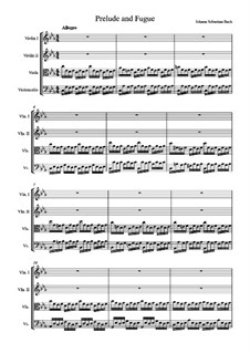 Прелюдия и фуга No.2 до минор, BWV 847: Для струнного квартета by Иоганн Себастьян Бах