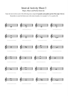 Interval Activity: Sheet 3 (Naming Intervals) by Yvonne Johnson