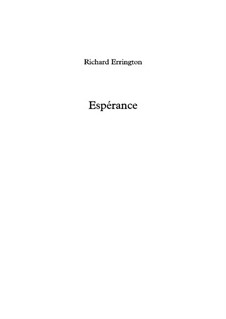 Espérance (Hope): Espérance (Hope) by Richard Errington