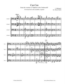 Канкан: For mixed level cello ensemble or quartet by Жак Оффенбах