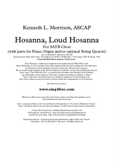 Hosanna, Loud Hosanna: For choir, strings and piano (or organ) by Unknown (works before 1850)