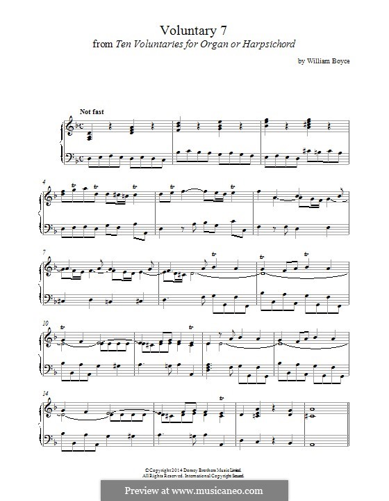 Ten Voluntaries for Organ (or Harpsichord): Voluntary No.7 by Уильям Бойс